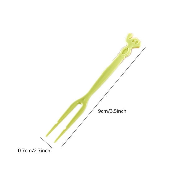 Moocorvic 50Pcs Disposable Plastic Cocktail Picks Fruit Forks Cocktail Sticks Plates Picks Cake Forks Dessert Forks Party Supplies 3.5inch (Green)