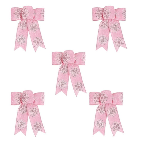 Moocorvic 5Pcs Snowflake Christmas Tree Bows Ornaments