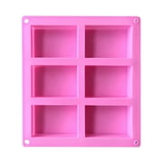 Moocorvic 6-Cavity Rectangle Soap Mold Silicone Craft DIY Making Homemade Cake Mould