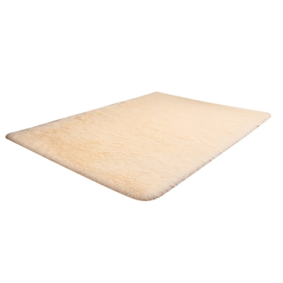 Moocorvic 60x160cm Rugs Shaggy Area Rug Dining Room Bedroom Carpet Floor Mat Beige