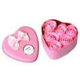 thumbnail image 1 of Moocorvic 6Pcs Heart Scented Bath Body Petal Rose Flower Soap Wedding Decoration Gift, 1 of 2
