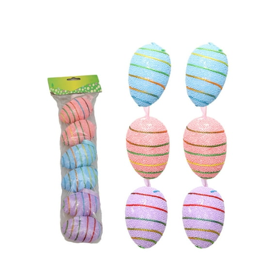 Moocorvic 6Pcs Easter Eggs Mini Colorful Foam Artificial Bird Eggs Decoration for Craft DIY Easter Spring Party Basket Stuffers Home Table Decor