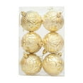 thumbnail image 1 of Moocorvic 6Pcs Glitter Gold Christmas Tree Ornament Balls 2.3Inch, for Wedding Winter Holiday Party Decor, 1 of 8