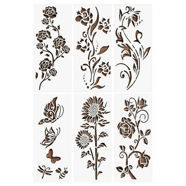 Moocorvic 6Pieces Butterfly Stencil Reusable Flying Butterfly Template Plastic Nature Spring Stencils for Painting DIY Craft Drawing Home Decor Sign