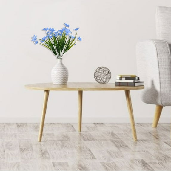 Moocorvic 7 Bundles Artificial Flowers Outdoor UV Resistant Flowers for Indoor Outside Hanging No Fade Garden Porch Window Décor(Blue)