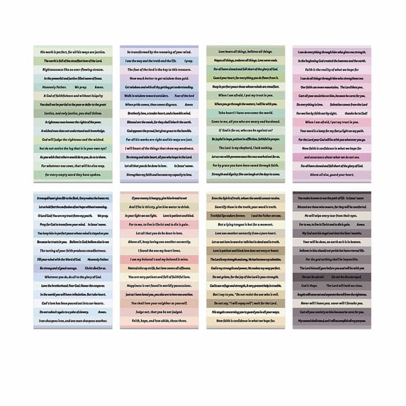 Moocorvic 8Pcs Bible Inspirational Roll Stickers Handbook Material Decorative Envelope Stickers Bible Phrases