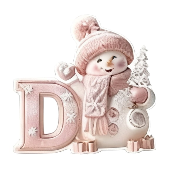 Moocorvic Acrylic 26 Initial Letters Christmas Snowman Ornament Christmas Tree Hanging Ornament Party Favors Decor