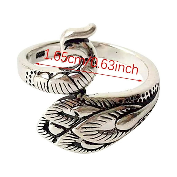 Moocorvic Adjustable Knitting Loop Crochet Ring Knitting & Crochet Supplies,Hand-Made Silver-Plated Copper Rings,Faster Crocheting,Advanced Peacock Ring