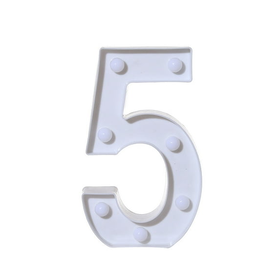 Moocorvic Alphabet LED Digital Lights Light Up White Plastic Digital Standing Hanging 5