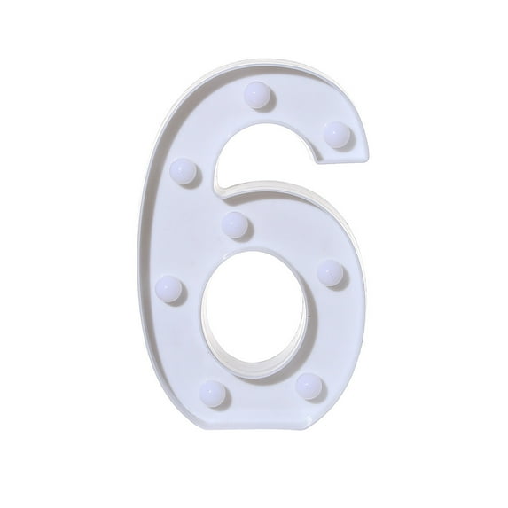 Moocorvic Alphabet LED Digital Lights Light Up White Plastic Digital Standing Hanging 6