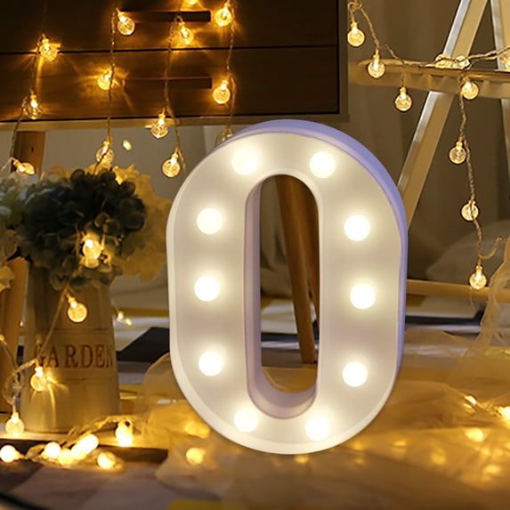 Moocorvic Alphabet LED Letter Lights Light Up White Plastic Letters Standing Hanging O