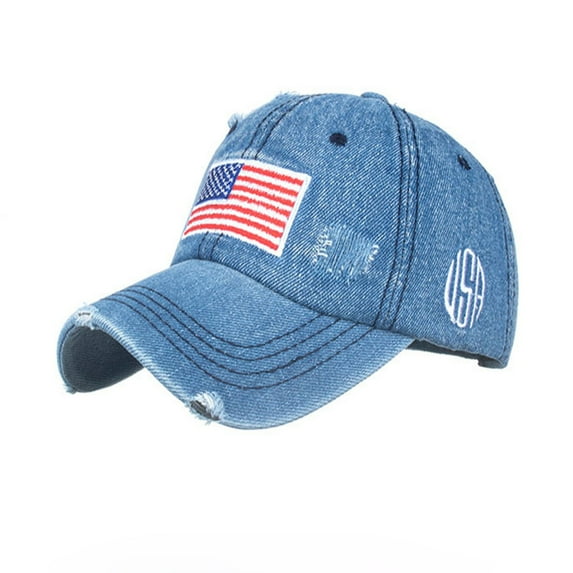 Moocorvic American Flag Hat for Men Women, 4th of July Accessories Funny Adjustable Embroidered Baseball Cap