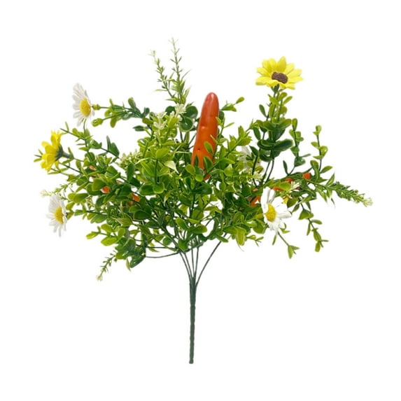 Moocorvic Artificial Easter Carrot Flowers Picks Easter Eggs Spring Floral Picks Branches Easter Stems for Party Flower Arrangement Decor