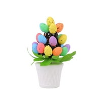 Moocorvic Artificial Easter Eggs Pot Tabletop Centerpiece Decor Potted Plants with Easter Eggs, for Office Home