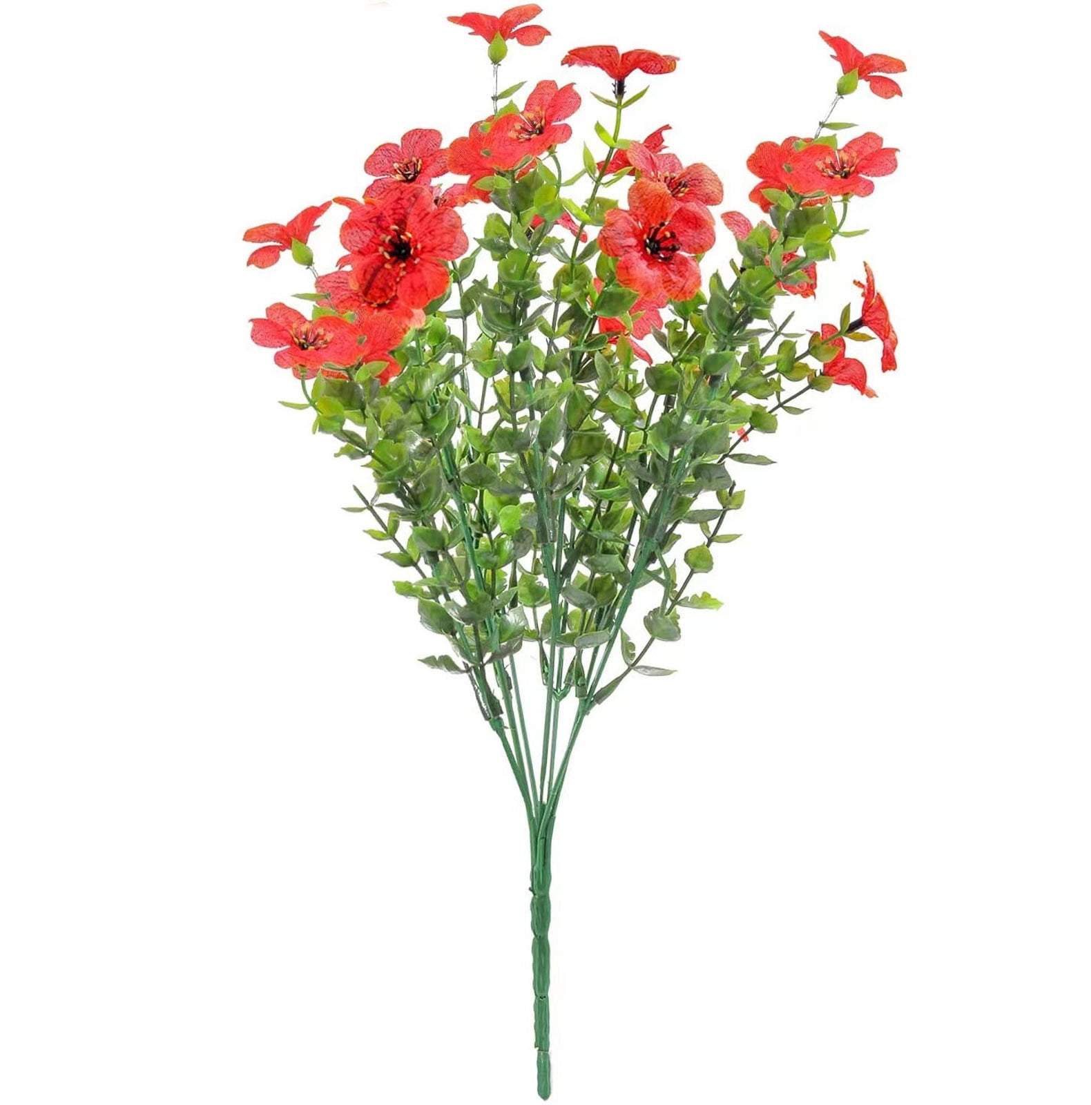 Moocorvic Artificial Flowers Outdoor UV Resistant Plastic 7pronged