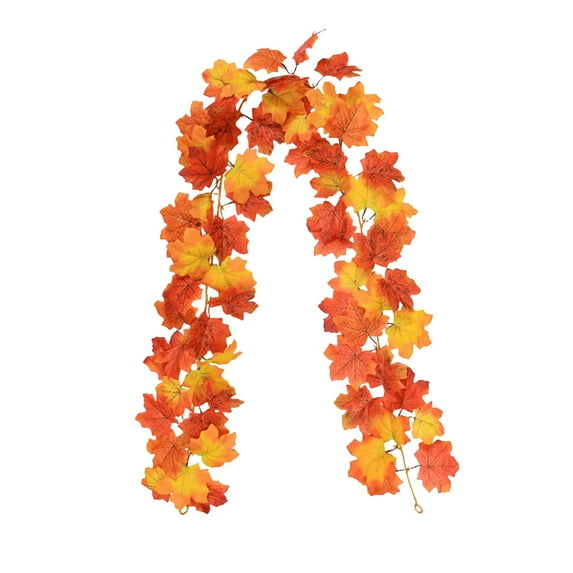 Moocorvic Artificial Maple Leaf Garland, 5.74 ft Fall Thanksgiving Decorations for Home,Fireplace, Stair, Window, Wall