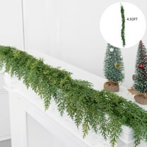 Moocorvic Artificial Norfolk Pine Garlands 4.92ft Christmas Decorations Winter Green Artificial Greenery Garland for Mantle, Table, Wall, Indoor