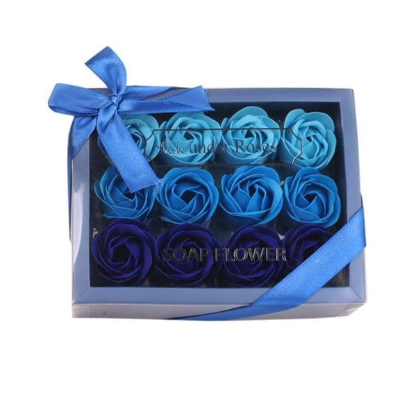 Moocorvic Artificial Silk Blue Rose Flower(12 Count)