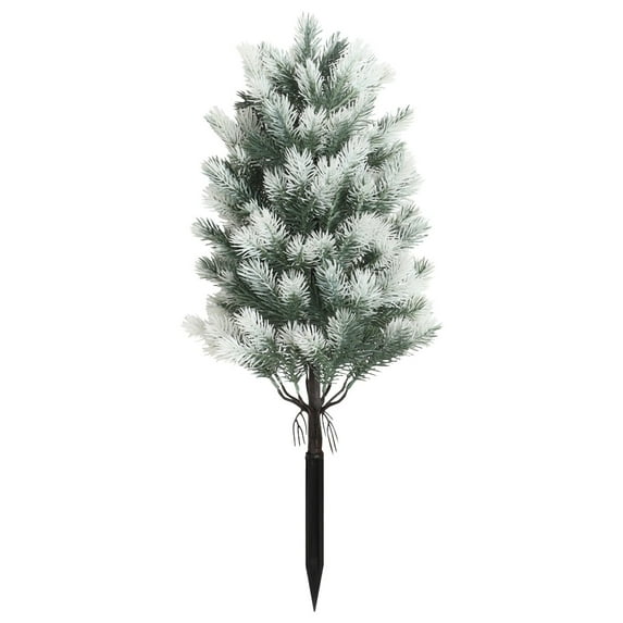 Moocorvic Artificial Snow Trees with Ground Spike, UV Resistant Fake Plants Bushes for Outdoor Indoor Yard Porch Christmas Decor 21.7 Inch