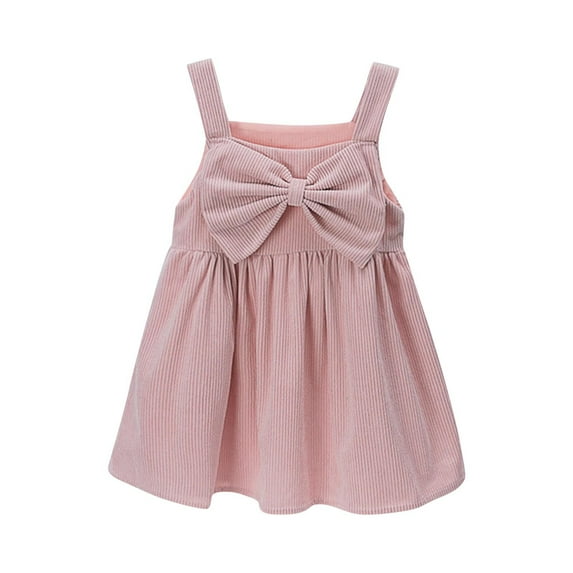 Moocorvic Baby Girl Flower Dress Summer Bowknot Princess Wedding Birthday Party Dresses for Infant Girls 3-4 Years,Pink