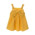 thumbnail image 1 of Moocorvic Baby Girl Flower Dress Summer Bowknot Princess Wedding Birthday Party Dresses for Infant Girls 3-4 Years,Yellow, 1 of 7