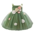 thumbnail image 1 of Moocorvic Baby Girl Tulle Dress Casual Flower Embroidery Toddler Dresses Wedding Gown for Summer Party Birthday Outfit 2-3 Years,Green, 1 of 9