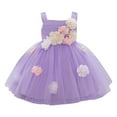 thumbnail image 1 of Moocorvic Baby Girl Tulle Dress Casual Flower Embroidery Toddler Dresses Wedding Gown for Summer Party Birthday Outfit 6-9 Months,Purple, 1 of 9