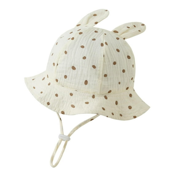 Moocorvic Baby Sun Hat Toddler Bucket Hats with Cute Ear Wide Brim Toddler Beach Hat,Beige