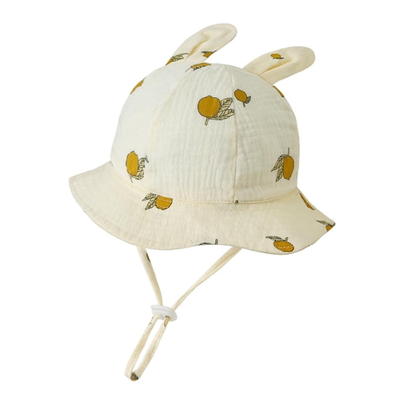 Moocorvic Baby Sun Hat Toddler Bucket Hats with Cute Ear Wide Brim Toddler Beach Hat,Beige