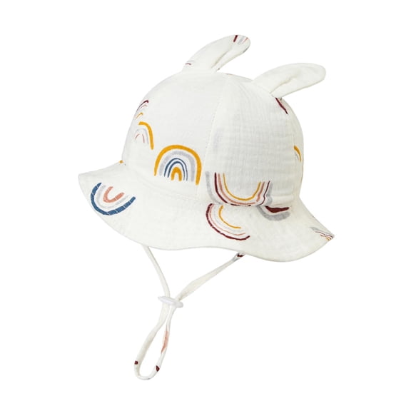 Moocorvic Baby Sun Hat Toddler Bucket Hats with Cute Ear Wide Brim Toddler Beach Hat,Beige