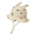 thumbnail image 1 of Moocorvic Baby Sun Hat Toddler Bucket Hats with Cute Ear Wide Brim Toddler Beach Hat,Coffee, 1 of 3