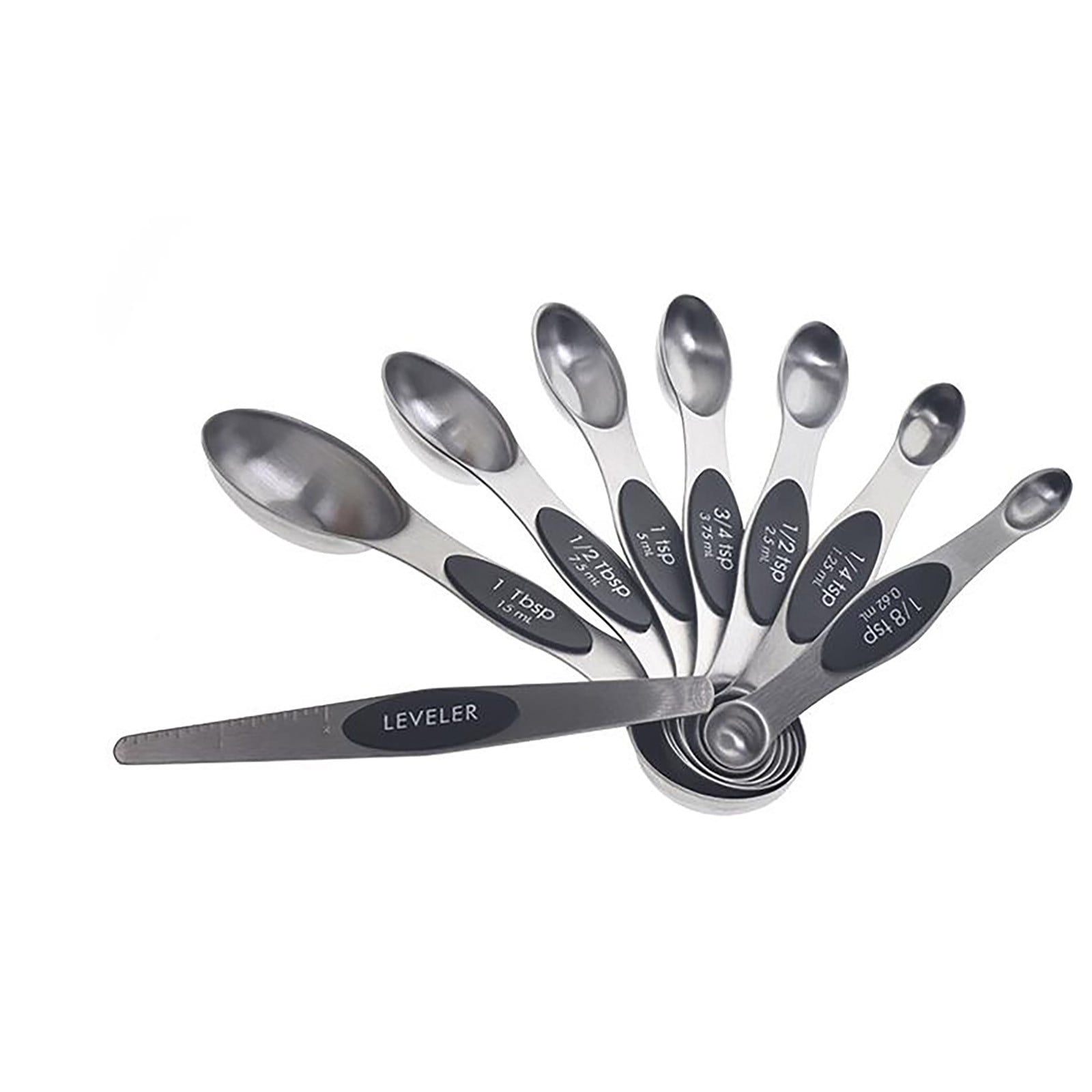 Moocorvic 8 Piece Measuring Cups and Spoons Set Tablespoon Measure Spoon with Plastic Head, Stackable Stainless Steel Handle Accurate Tablespoon for