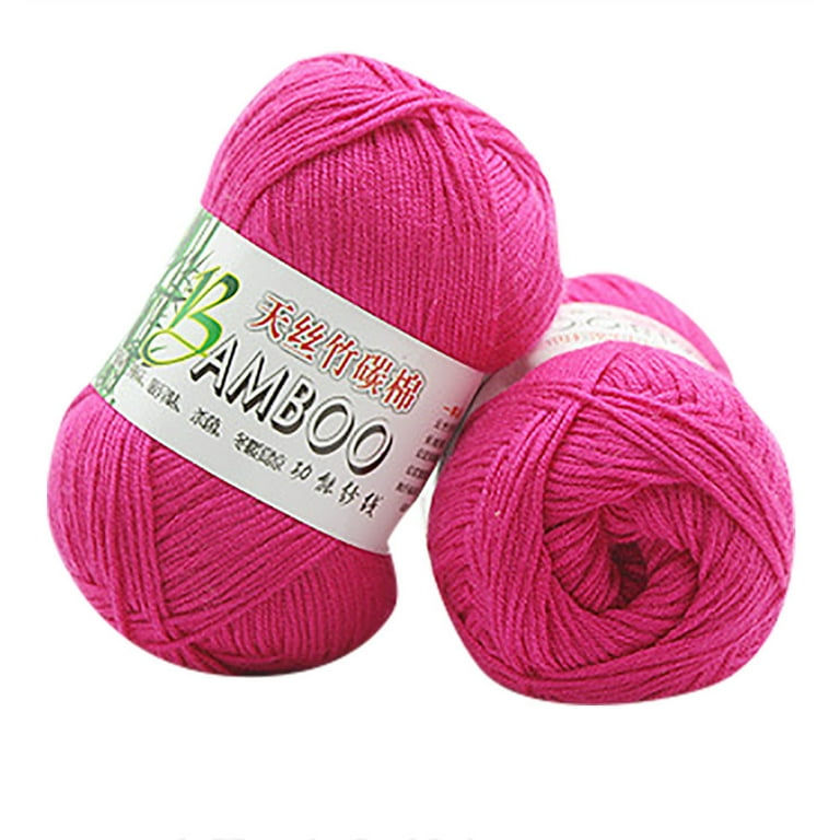 Moocorvic Bamboo Cotton Warm Soft Yarn for Knitting Crochet Yarn for  Crocheting 50g(Hot Pink)