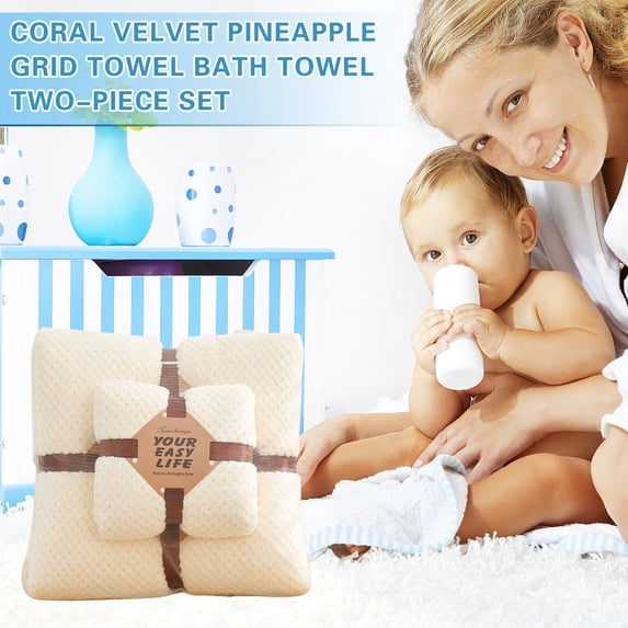 Moocorvic Bath Towels Set of 2 Large Ultra Soft Cotton Towel Set High Absorbent Towel Includes 1Pcs 51.2x29'' Bath Towel and 1Pcs 29.5x14'' Towel