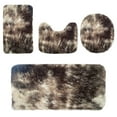 thumbnail image 1 of Moocorvic Bathroom Rugs Sets 4 Piece with Toilet Cover, Tie-dye Shaggy Bath Mat Non Slip Washable Absorbent Microfiber U-Shaped Contour Toilet Mat(Brown), 1 of 8