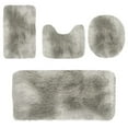 thumbnail image 1 of Moocorvic Bathroom Rugs Sets 4 Piece with Toilet Cover, Tie-dye Shaggy Bath Mat Non Slip Washable Absorbent Microfiber U-Shaped Contour Toilet Mat(Gray), 1 of 8
