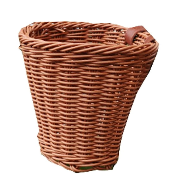 Moocorvic Bike Basket Front Rattan Woven Bicycle Basket,for Adult and Kids Handlebar Bike Waterproof Storage Bicycle Basket,Multi-Colors