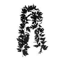Moocorvic Black Artificial Maple Leaves Garland Halloween Decor Indoor, Fireplace, Party
