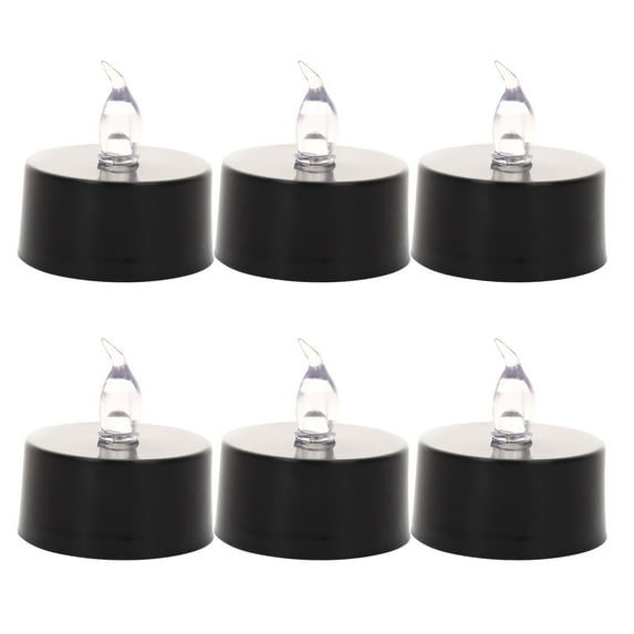 Moocorvic Black Candles, 6 Pack Tea Lights Candles Battery Operated, LED Tealight Candles, Halloween Flameless Candles for Fall, Holiday Decor, Theme Party, DIY