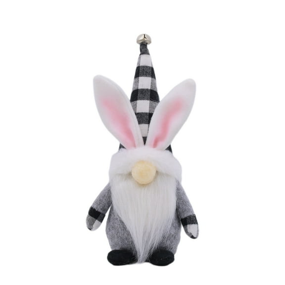Moocorvic Black Plaid Easter Gnomes Decorations for Home, Spring Farmhouse Plush Figurine Table Decor Holiday Ornament