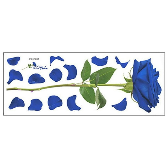 Moocorvic Blue Roses Stickers Room Decor, Flower Decorations Removable Peel and Stick Art for Kids Bedroom Living Room Bathroom(37.5x12inch)