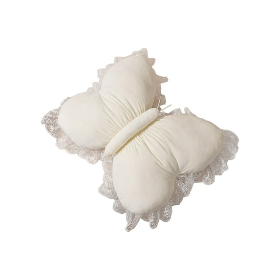 Moocorvic Butterflies Pillow Home Bedroom Living Room Sofa Ornaments Waist Support Cushion,White,16.5x16.5