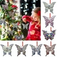 thumbnail image 1 of Moocorvic Butterfly Christmas Ornaments, 2024 Christmas Tree Pendent Holiday Decorations, Christmas Gifts for Women, Acrylic,Colorful, 1 of 4