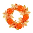 thumbnail image 1 of Moocorvic Candle Rings, Halloween Orange Candle Rings Wreath for Candle Holder, Maple Leaf Small Wreaths for Fall Thanksgiving Home Table Centerpieces, 1 of 6