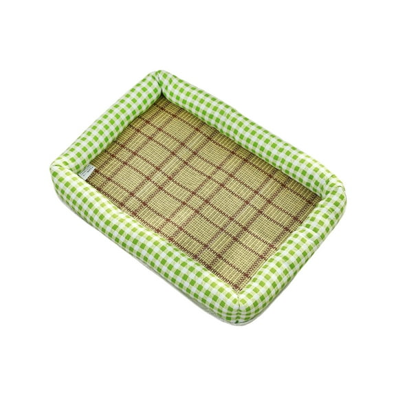 Moocorvic Cat Bed, Summer Bamboo Woven Rattan Sleeping Pad for Medium Small Dogs,Machine Washable, Portable and Soft Pet Bed Pad/Mat