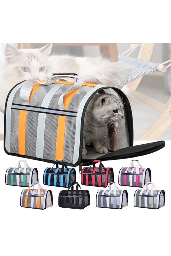 Cat Carrier Soft Dog Carrier for Large Medium Small Dogs up to 20lbs, Outdoor Travel Pet Carrier Washable Pet Carrier for Cat(Orange)