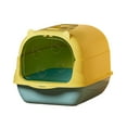 thumbnail image 1 of Moocorvic Cats Litter Box with Lid, Hooded Litter Pan 14x 19.7 x 13.4 Inches(Yellow), 1 of 7