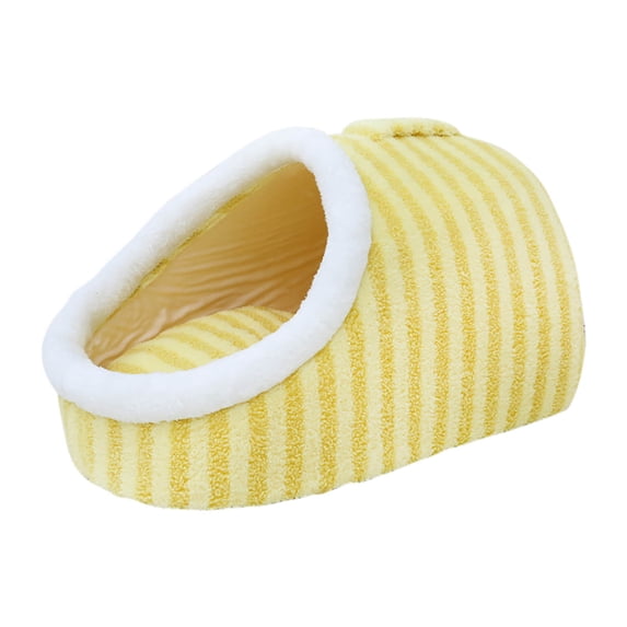 Moocorvic Cave Cat Beds,Cat Beds for Indoor Cats,House Tent Small Pets with Soft Removable Washable Cushioned Pillow,Yellow,L