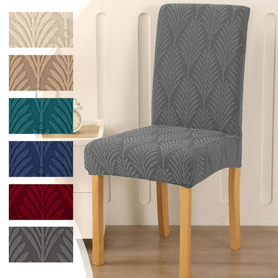 Moocorvic Chair Covers for Dining Room, Dining Chair Slipcovers Stretch Seat Protector,Washable Chair Cover for Home,Hotel,Banquet, 17.72x15.75x15.75in(Leaf Print)