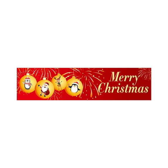 Moocorvic Christmas Banner Outdoor - 98.42x19.68 Inches, Christmas Front Porch Trim, Christmas Yard Banner, Christmas Yard Trim